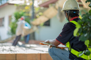 building, worker, construction irons, concrete and equipment