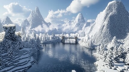 Winter abstract landscape. Fantastic winter landscape.