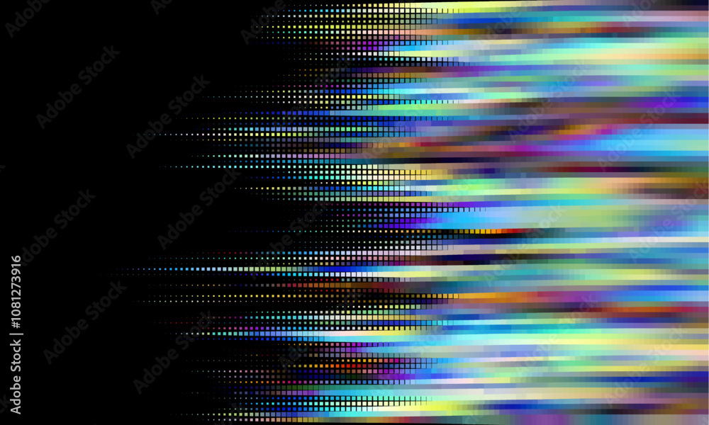 Aufkleber abstract halftone dotted digital technology wide background with futuristic neon light and faded eff