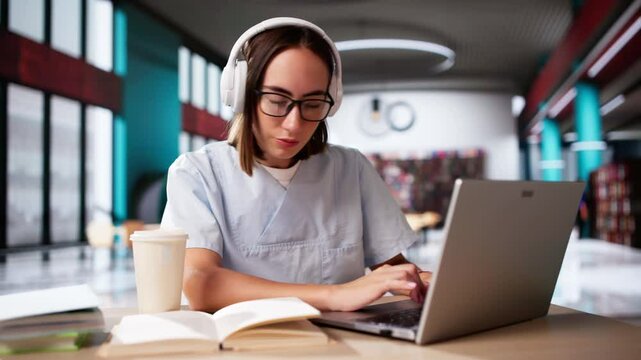 Woman Studying To Become Medical Doctor