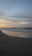 Sunset on the beach by the sea