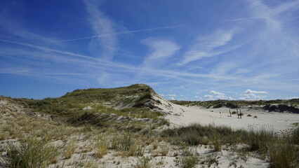 Moving dunes by the sea in Poland
