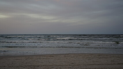 Sunset on the beach by the sea