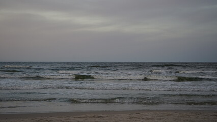 Sunset on the beach by the sea