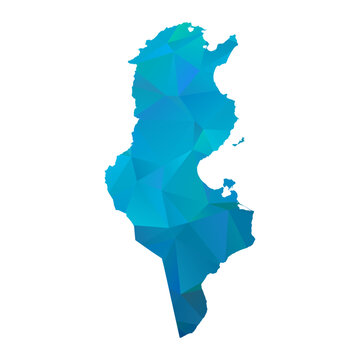 recommend clip art: Map of Tunisia - Blue Geometric Rumpled Triangular , Polygonal Design For Your. Vector illustration eps 10.	
                    