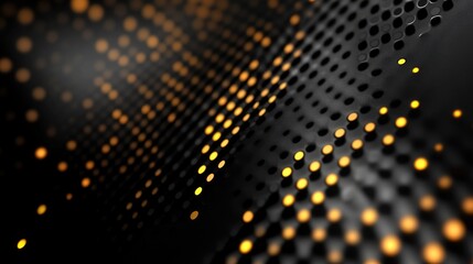 Abstract Background with Gleaming Gold Dots on a Black Surface, Dynamic Composition of Light and Shadow, Artistic Design for Modern Visuals and Graphic Needs