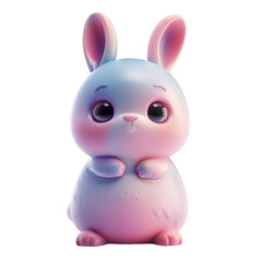 Obraz premium Frosted Easter bunny icon standing in a joyful pose for festive celebrations