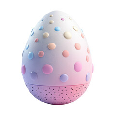 Colorful Easter egg with matte finish and white decorative dots for spring festivities
