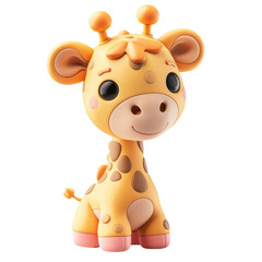 Naklejka premium Cute standing giraffe icon perfect for Valentine's Day celebrations and decorations