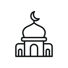 Mosque icon vector building in modern and simple style or concept