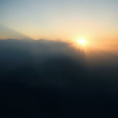 Fototapeta premium Majestic Sunset Over Mountain Range | Serene Dusk View