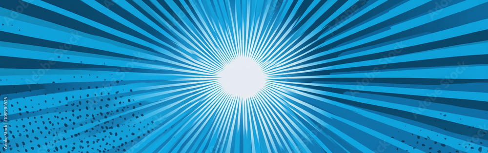 Aufkleber a blue and white abstract background with radial lines emanating from a central white circle