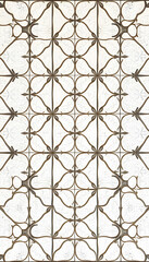 Naklejka premium White traditional motif tiles wallpaper floor wall texture background banner panorama- Seamless old vintage retro concrete stone cement tile with cracked rhombus diamond pattern, papercraft