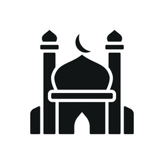 Mosque icon vector building in modern and simple style or concept