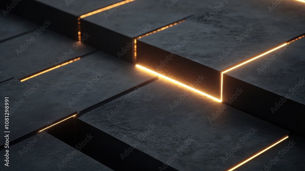 Poster abstract texture of dark surface with glowing lines creating a striking visual contrast and modern a