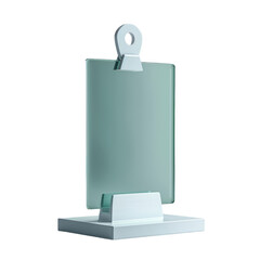 Fototapeta premium Frosted glass price tag holder with minimalist design for retail or display use