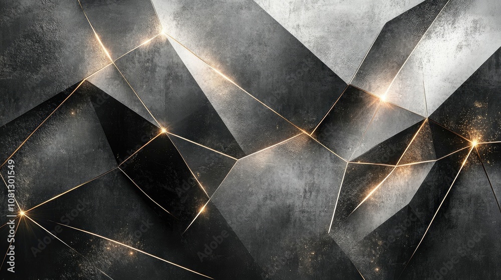 Poster abstract geometric background featuring sharp angles and luminous highlights creating a modern textu