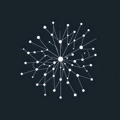 Obraz premium Radiant Sunburst Constellation in Minimalist Flat Design