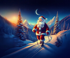 santa claus on a sledge