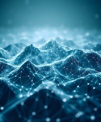 Interconnected Mountain Range under Starlit Night Sky