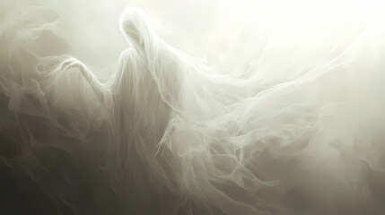 Ethereal apparition in soft hues - a ghostly presence. Phantasm. Illustration