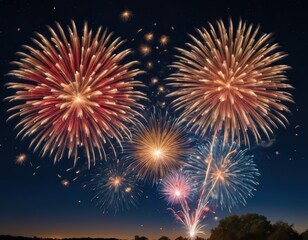 Obraz premium fireworks in the night sky
