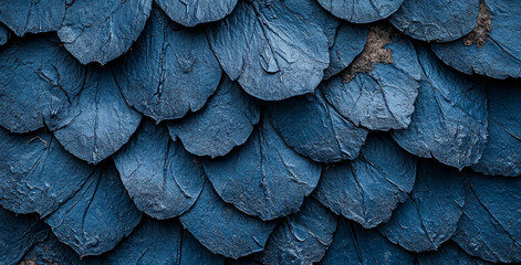 Obraz premium A close-up shot of blue, textured scales, possibly from a reptile or a fish, showcasing the intricate details of their surface