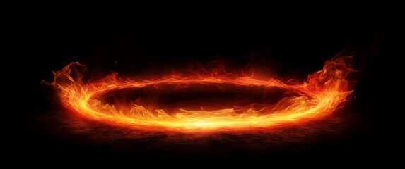 A ring of fire on a black background