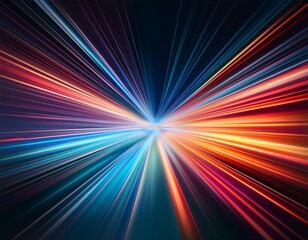 abstract speed glowing light bold colors background banner illustration speedy motion blur creating flashy pattern of straight lines for web banner and wallpaper design generative ai