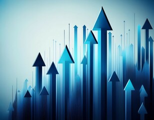 blue arrows pointing up representing growth and success