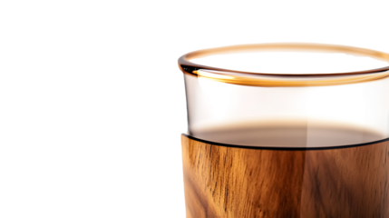 Wooden glass on a transparent background. isolated background.
