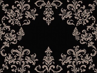 Seamless gothic damask wallpaper in black and white design, pattern, goth