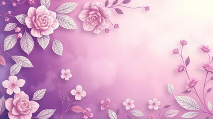 Seamless purple floral wallpaper with delicate blooms and intricate design, decorative, backdrop, pastel