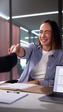 Young Woman Sitting At Interview