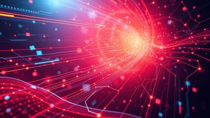 Fototapeta premium Abstract digital waves flowing across a screen, futuristic, motion, communication