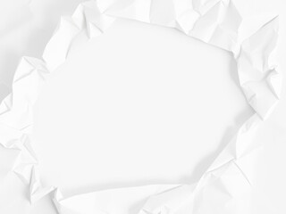 Obraz premium Crumpled white paper with soft shadows on a wooden table, simplicity, environment