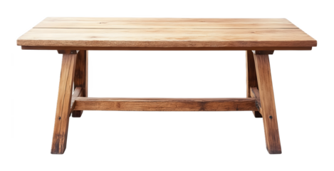 Wooden oak table with legs on a transparent background. isolated background.