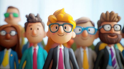 Collaboration of diverse business professionals standing together against a white backdrop promoting teamwork and unity