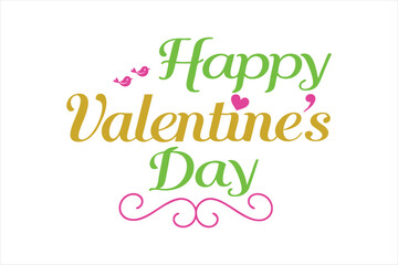 happy valentines day typography vector design 