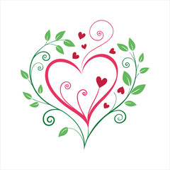 heart with floral elements