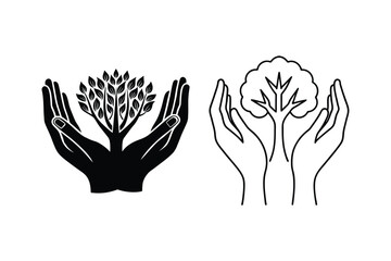 hands with flowers vector