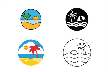 Summer Beach Icons | Fun and Vibrant Vector Design for Beach Lovers