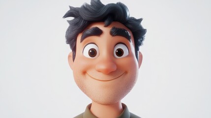Casual man in relaxed attire smiling against a plain white background showcasing a friendly and approachable demeanor
