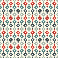 Ethnic, tribal seamless surface pattern. Repeated diamonds and rhombuses motif. Folk background. Folkloric wallpaper. Geometric ornament. Geo digital paper, textile print. Vector art