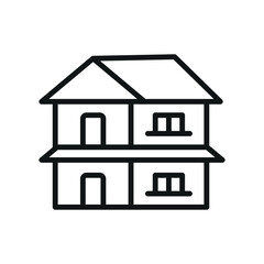 Two story house building icon vector design templates simple and modern
