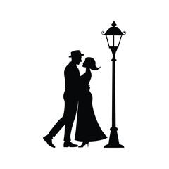 silhouette of a couple