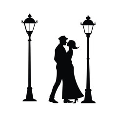 silhouette of a person with a lamp