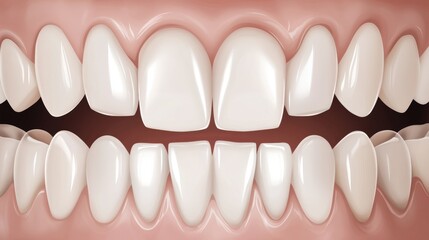 Fototapeta premium Close-up View of a Human Mouth with Perfectly Aligned Teeth