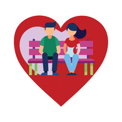 illustration of a couple with heart