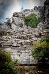 Rock formations with curious shapes in the Torcal de Antequera in the province of Malaga